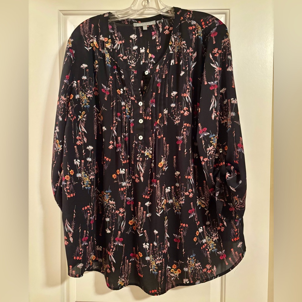Daniel Rainn Black Floral Blouse